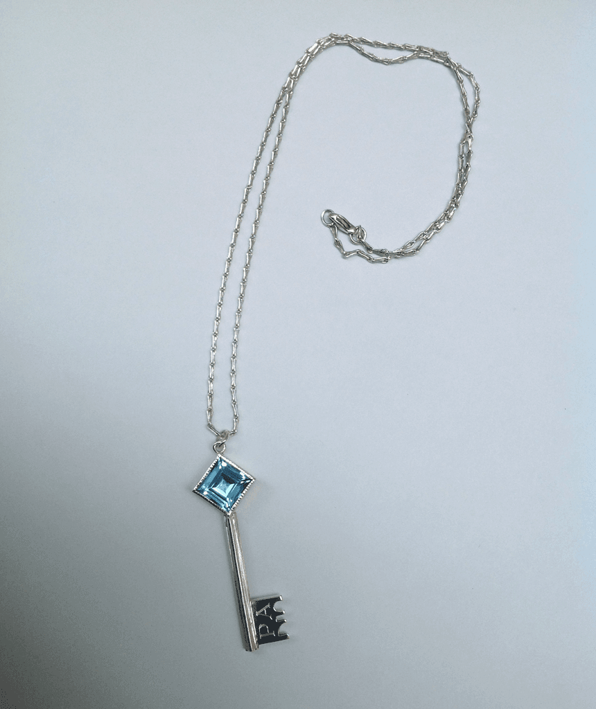 Sterling silver, blue topaz