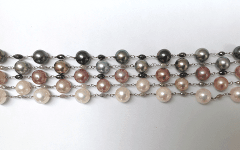 Pearl diamond white gold necklaces