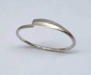 Sterling silver bangle, oar shaped