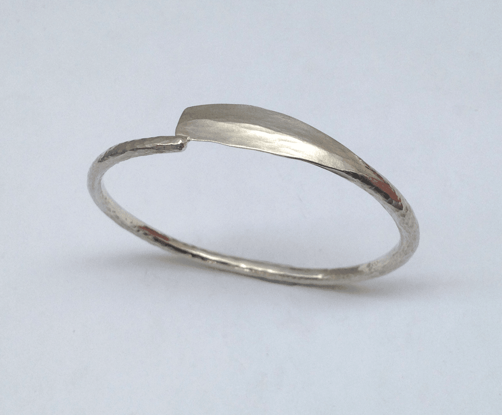 Sterling silver bangle, oar shaped