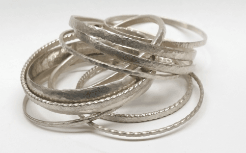 Collection of sterling silver bangles