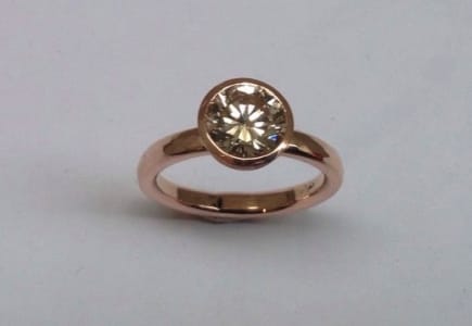 Diamond rose gold ring